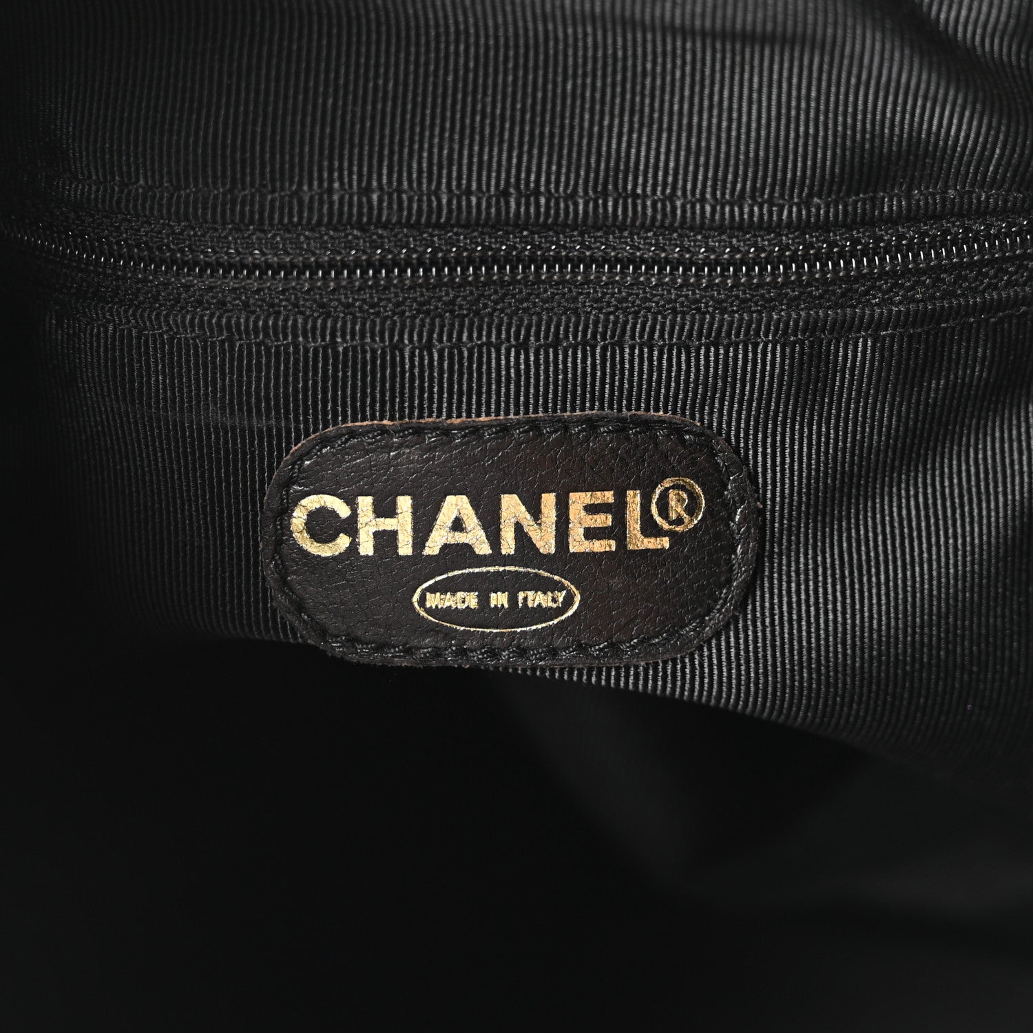 Caviar Quilted Drawstring Backpack Black