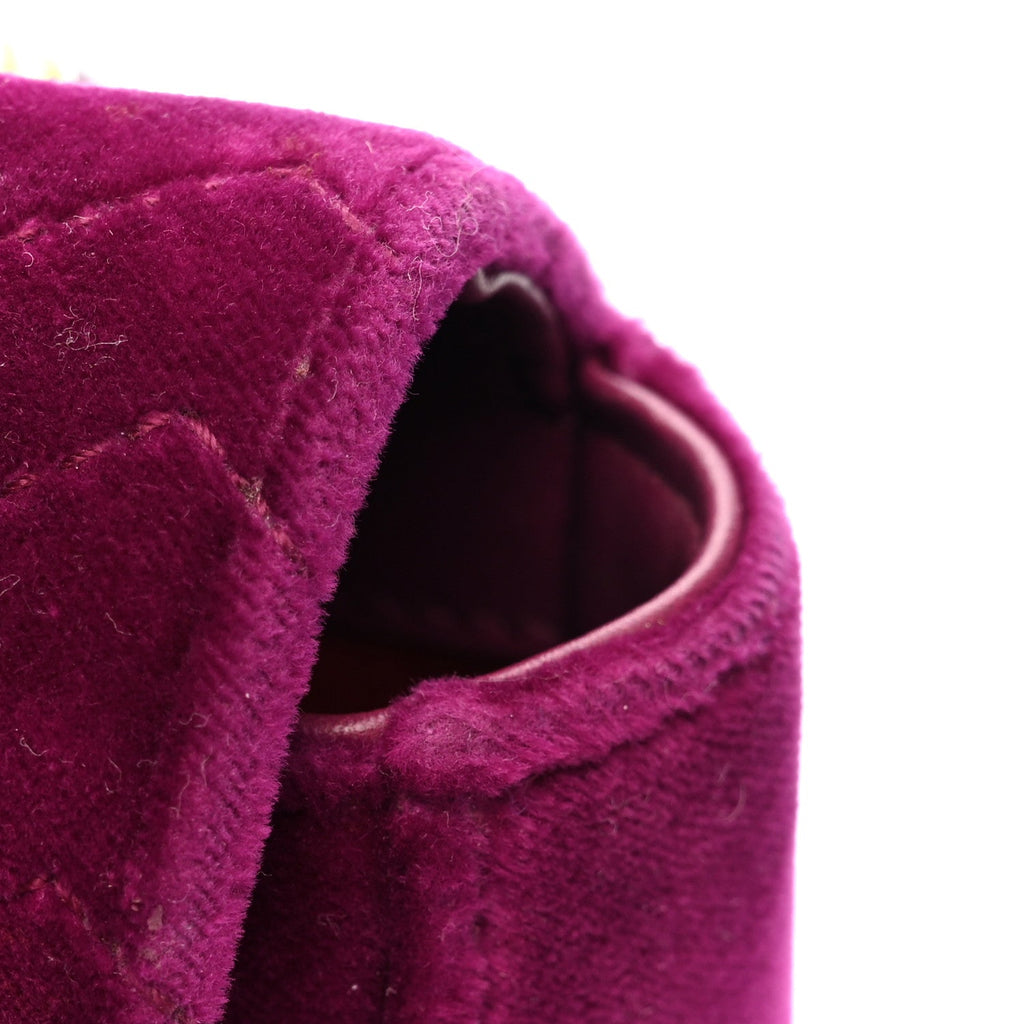 Velvet Matelasse Small GG Marmont Shoulder Bag Fuchsia Violet Cyclamen