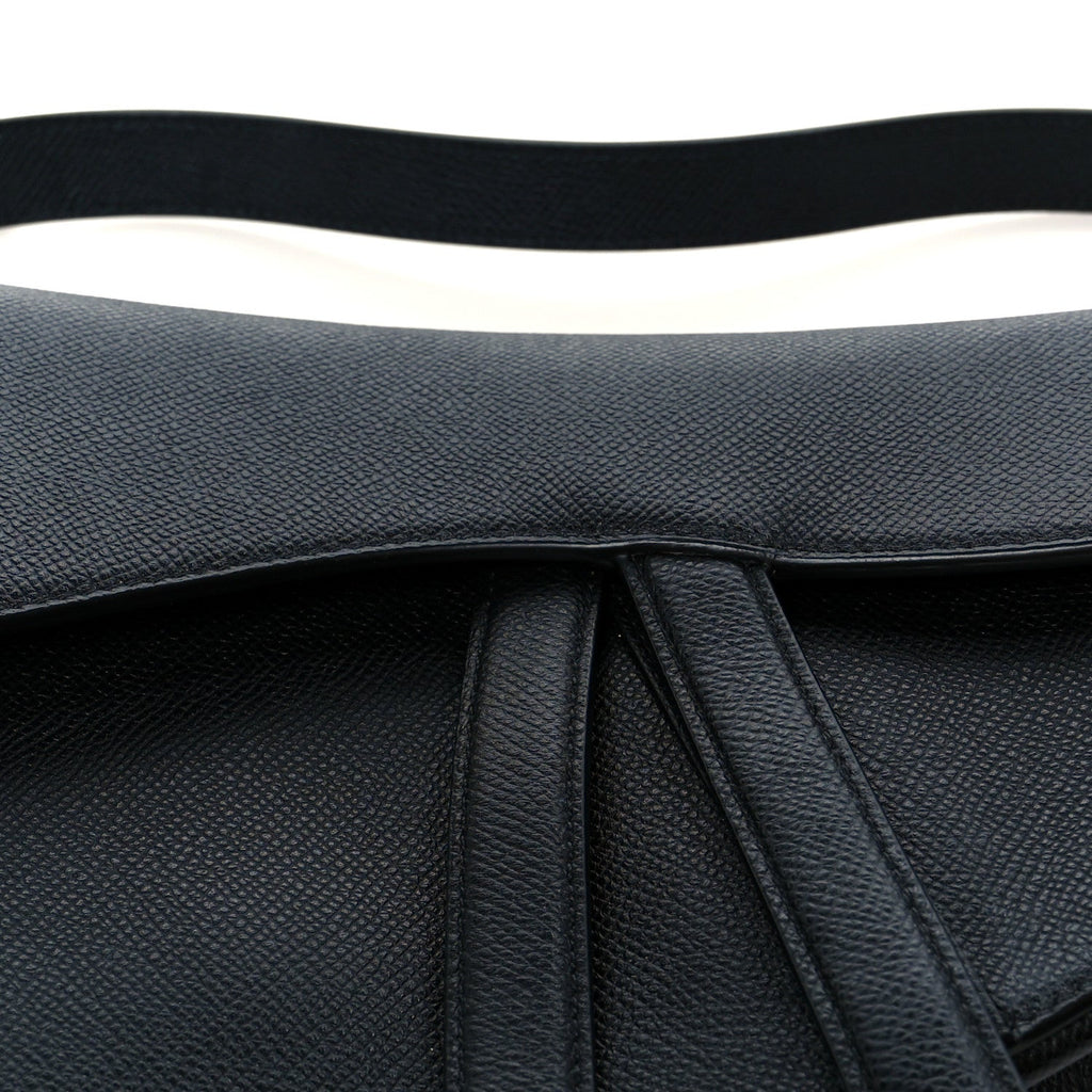 Grained Calfskin Saddle Bag Black