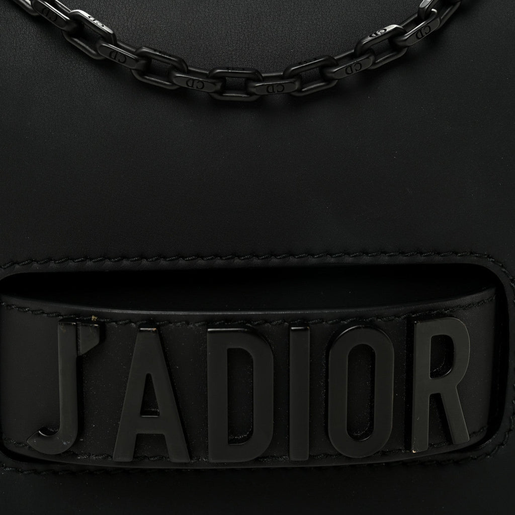 Ultra Matte Calfskin J'Adior Chain Flap Bag Black