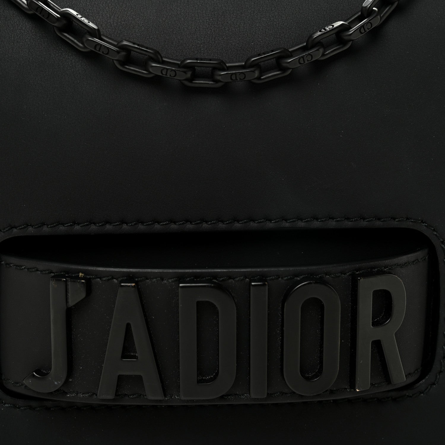 Ultra Matte Calfskin J'Adior Chain Flap Bag Black