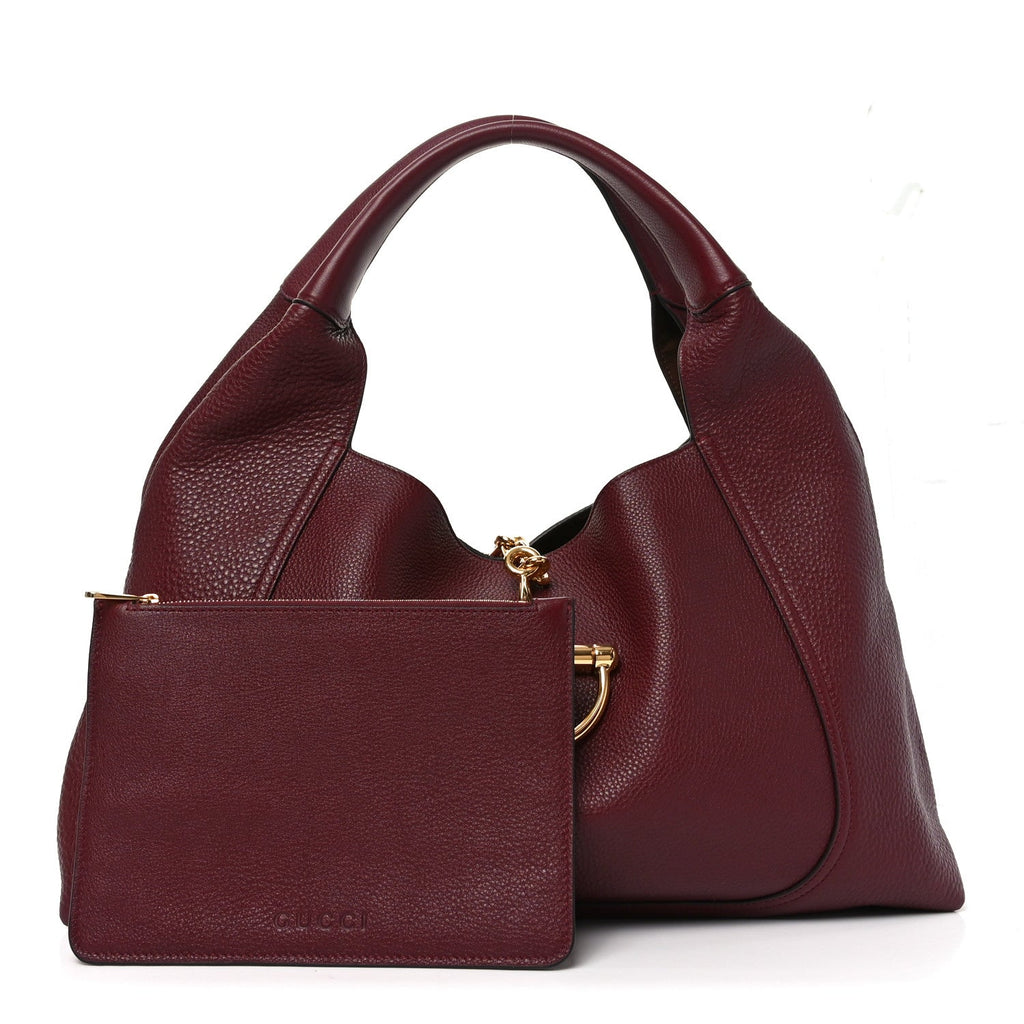 Grained Calfskin Softbit Maxi Shoulder Bag Rosso