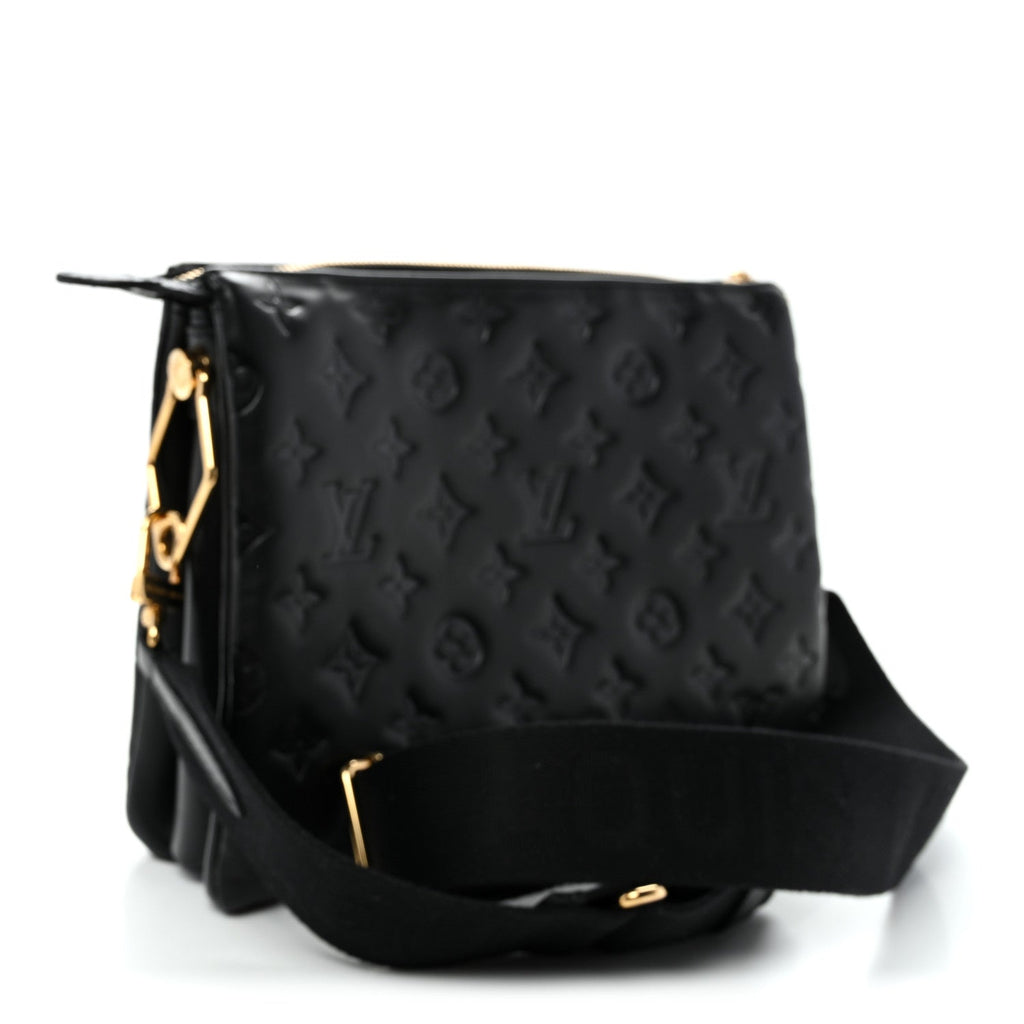 Lambskin Embossed Monogram Coussin PM Black