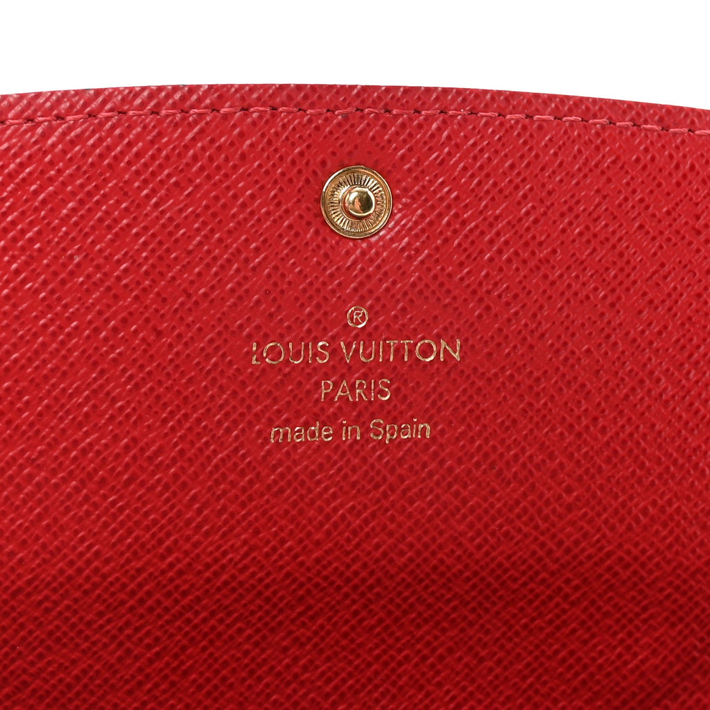 Damier Ebene Emilie Wallet Red
