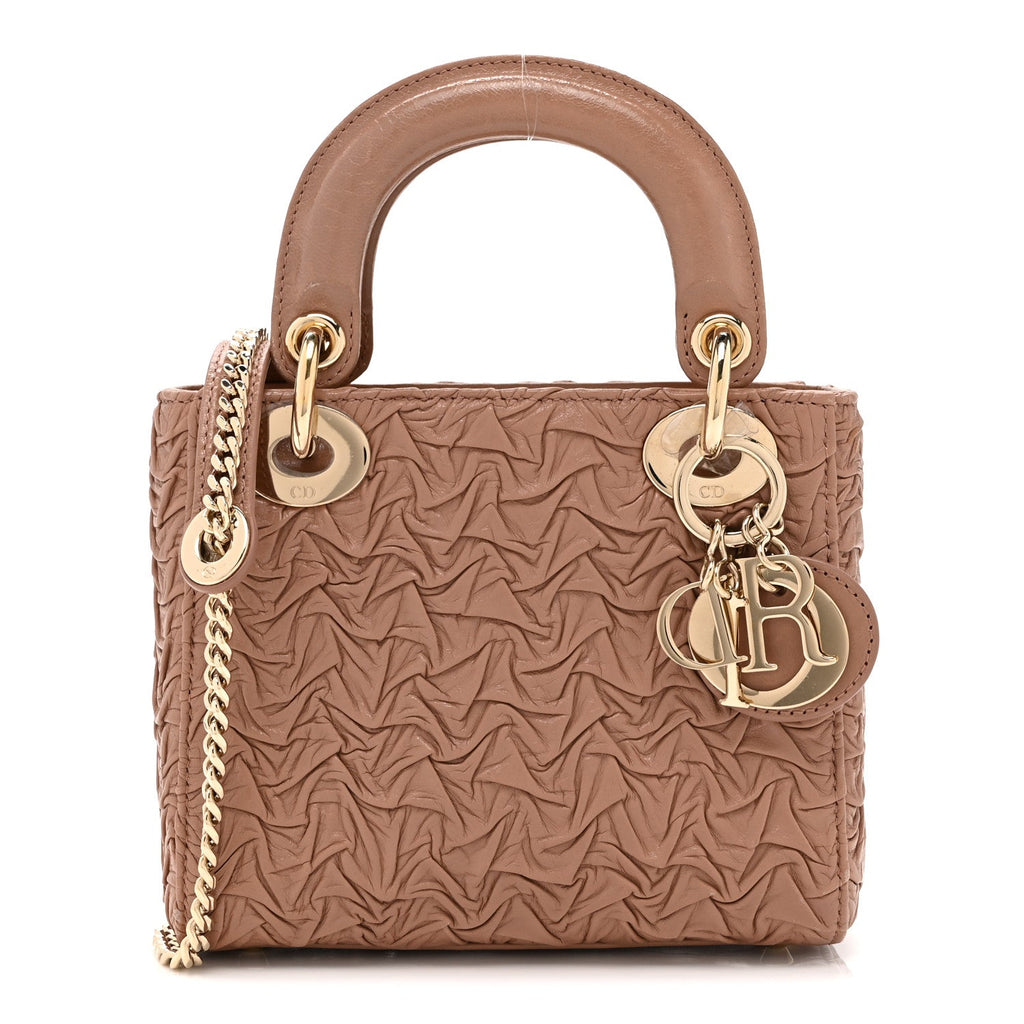 Lambskin Gathered Mini Lady Dior Fard