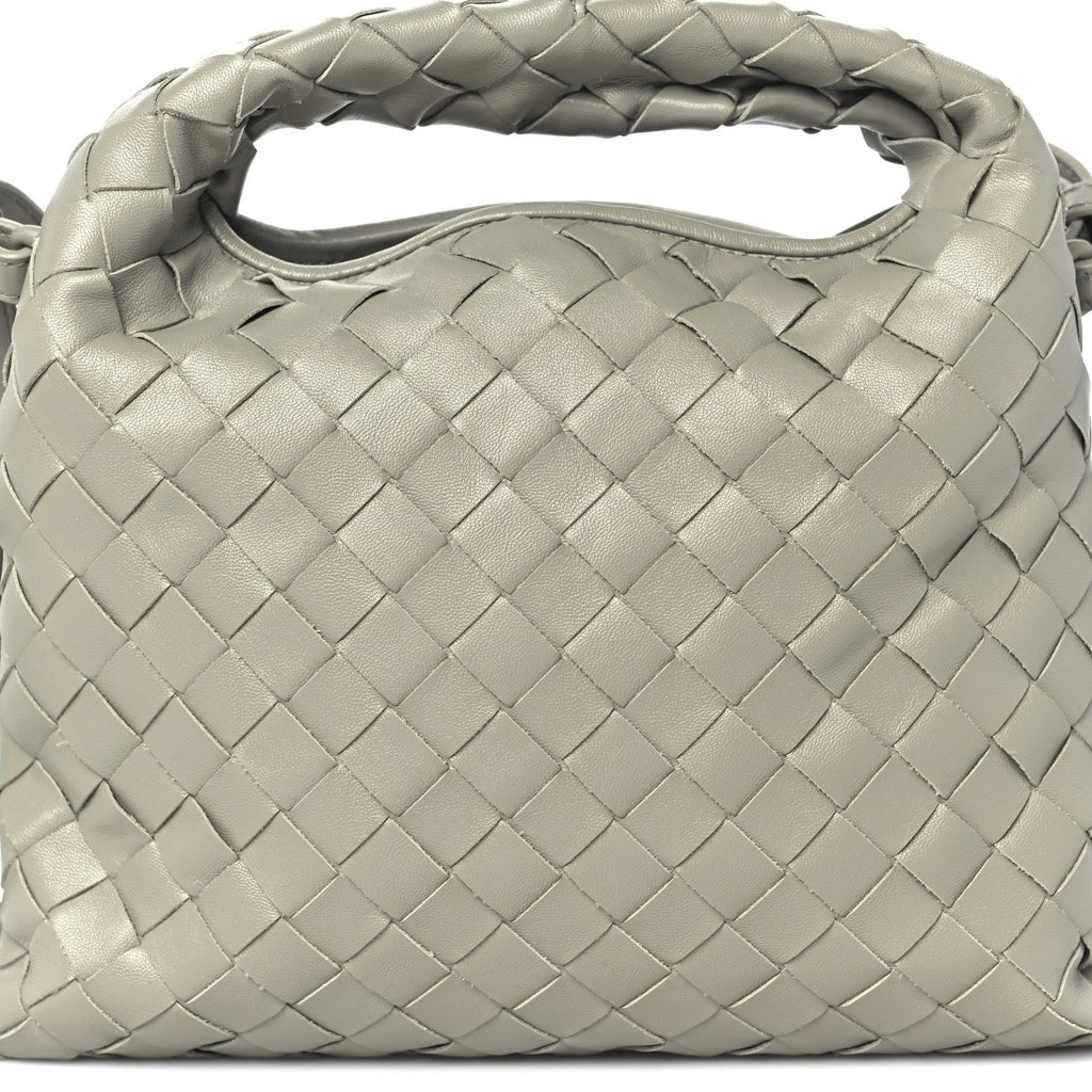 Calfskin Intrecciato Mini Hop Travertine