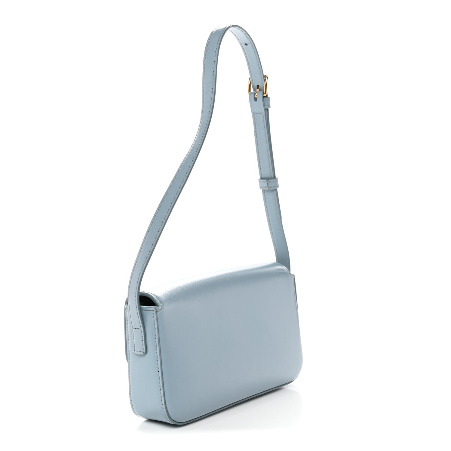 Shiny Calfskin Triomphe Shoulder Bag California Blue