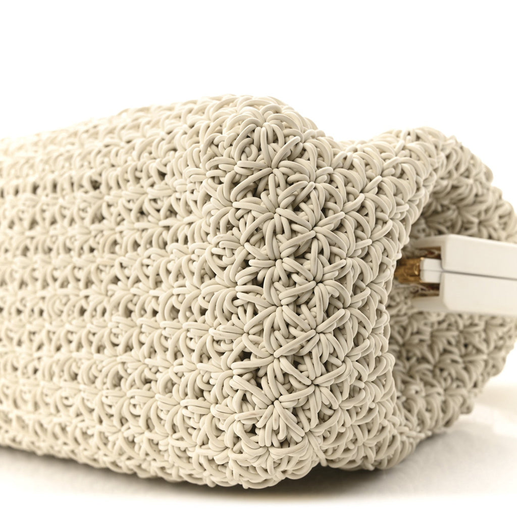 Rubber Crochet Medium The Point Triangle Bag Chalk
