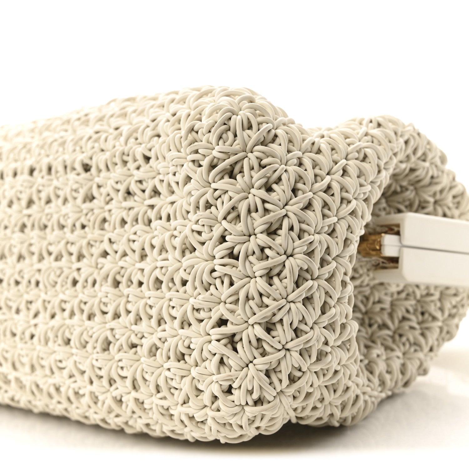Rubber Crochet Medium The Point Triangle Bag Chalk