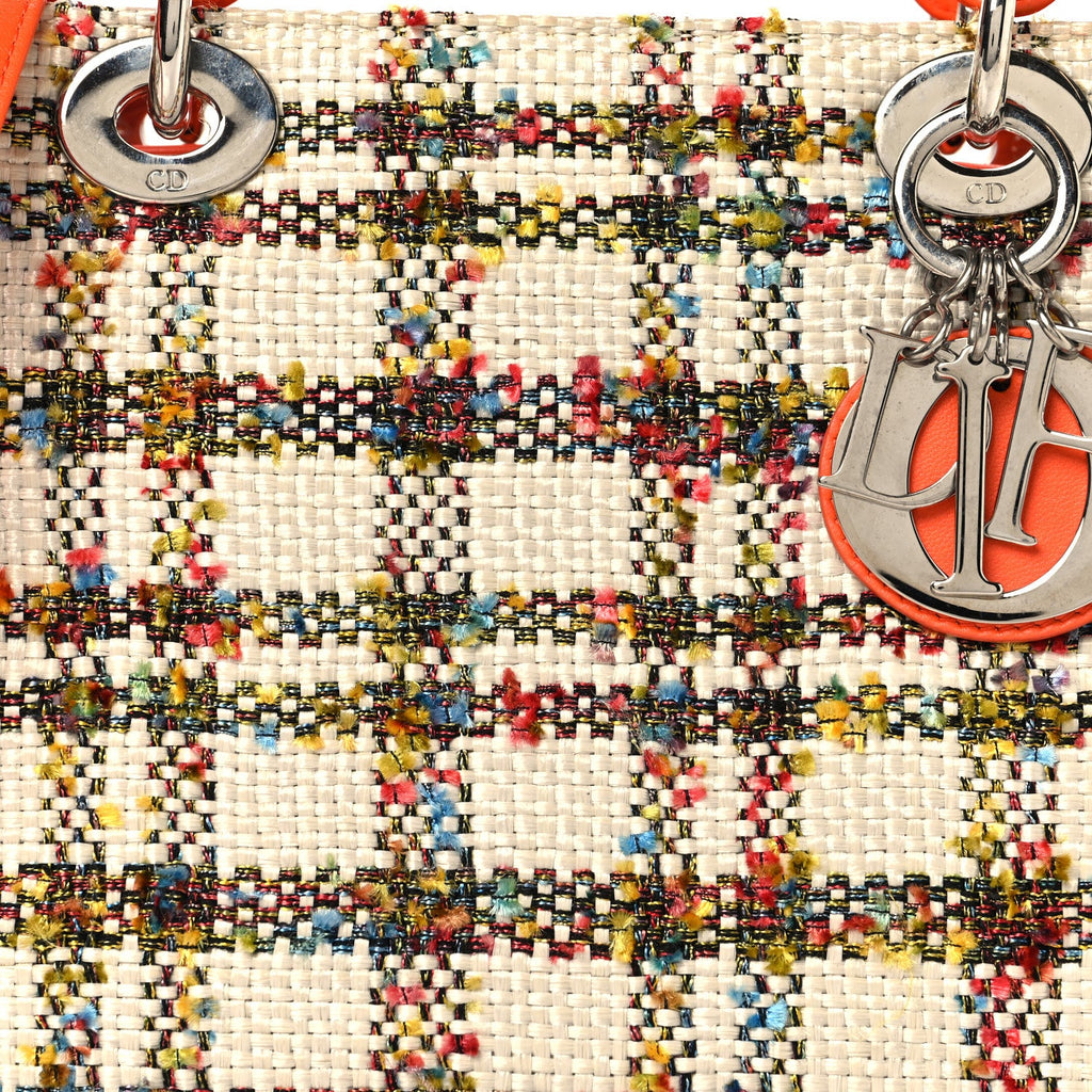 Tweed Medium Lady Dior  Orange Multicolor