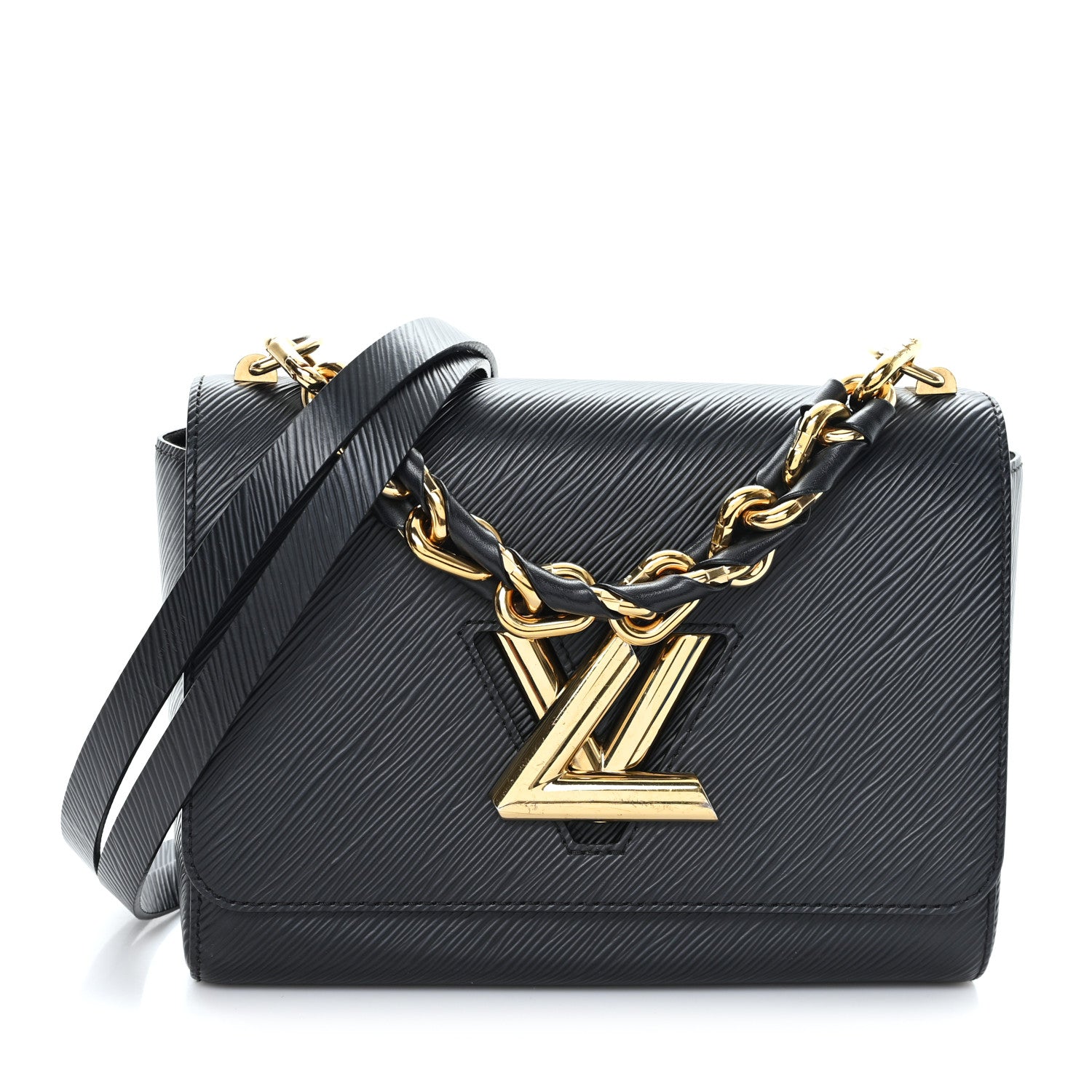 Epi Twist Braided Strap Shoulder Bag MM Black