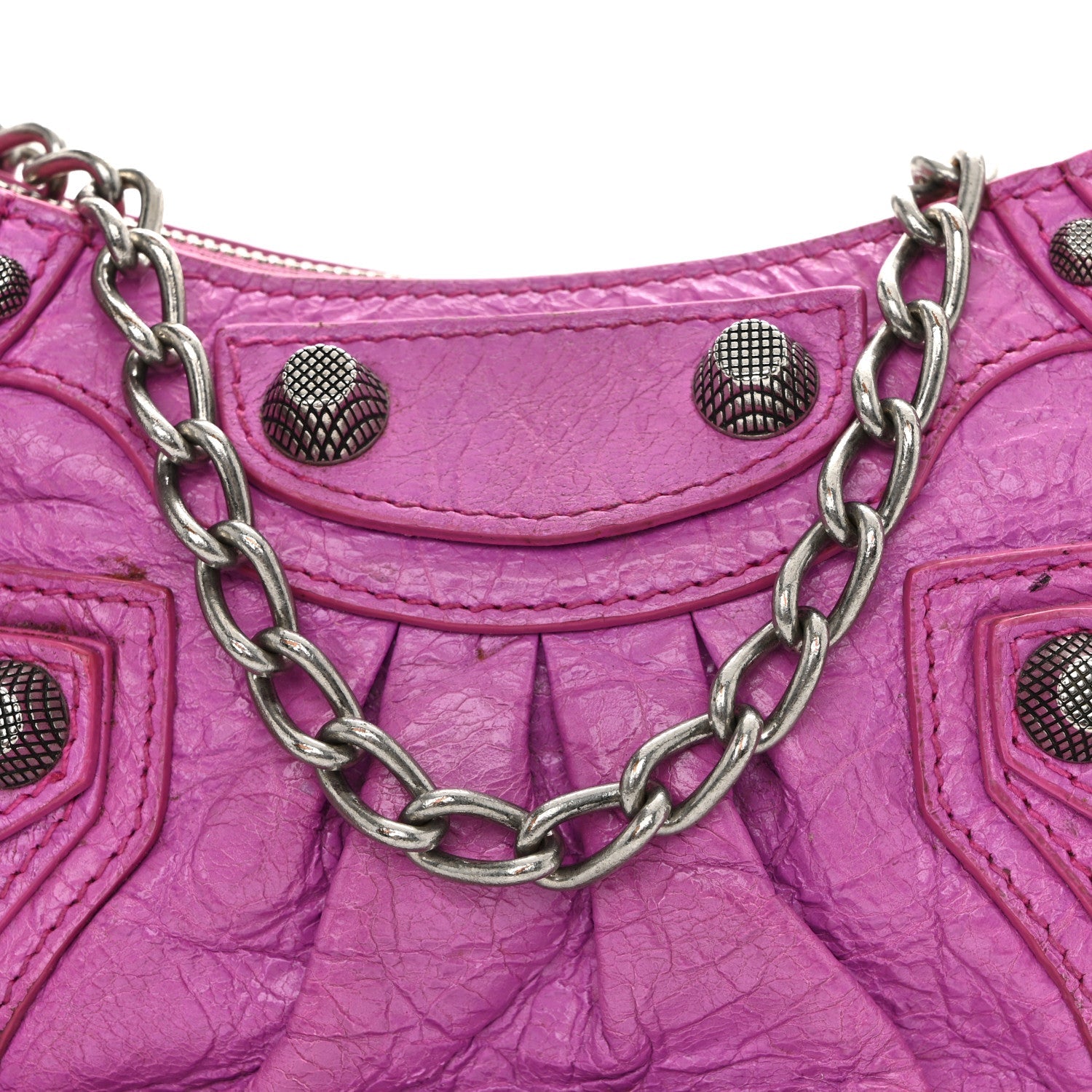 Agneau Arena Le Cagole Mini Purse With Chain Lipstick Pink