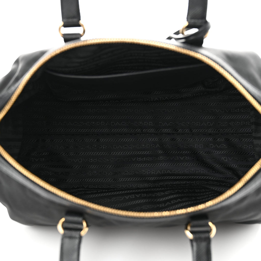 Re-Nylon Saffiano Medium Re-Edition 1978 Top Handle Bag Black