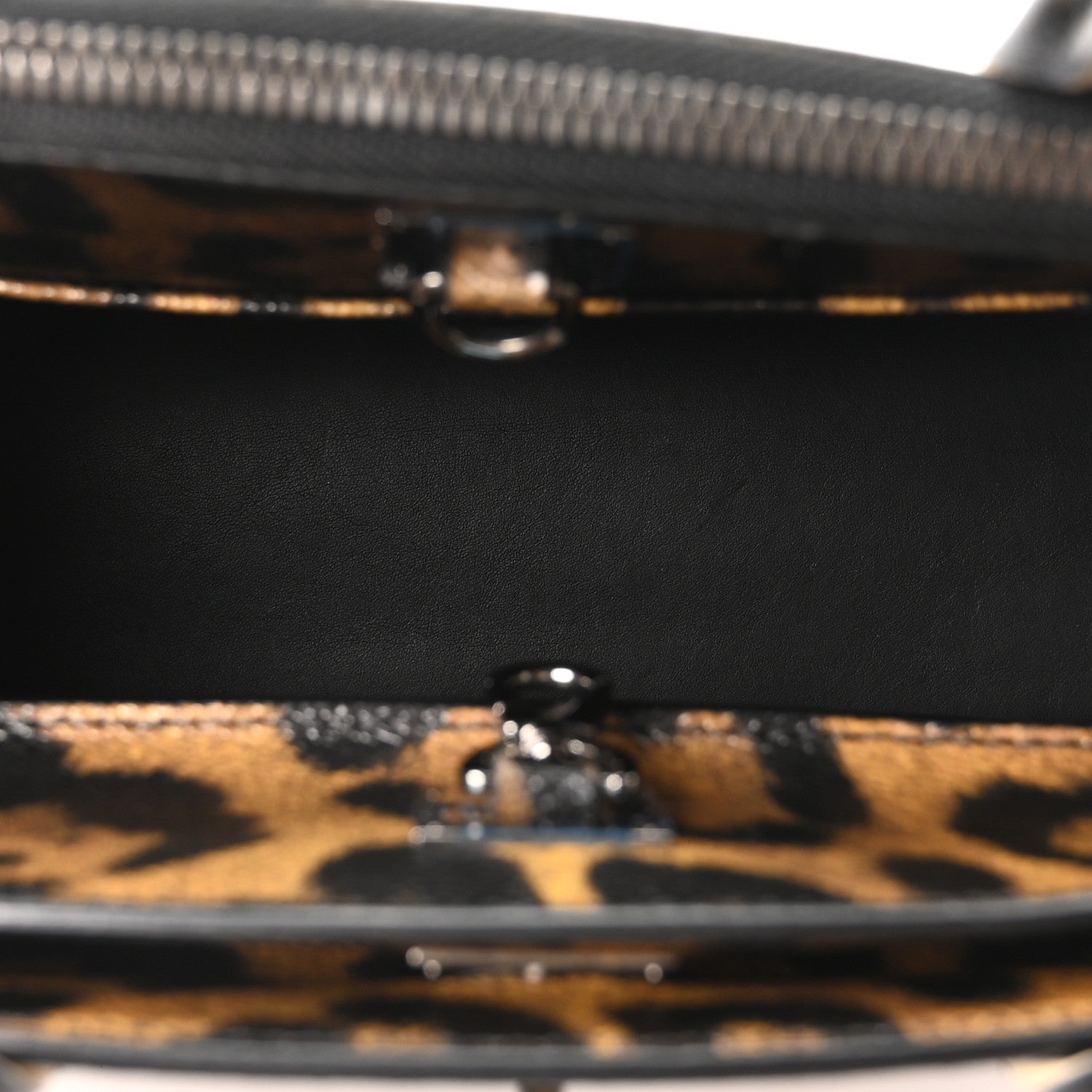 Canvas Calfskin Wild Animal Print City Steamer EW Marron