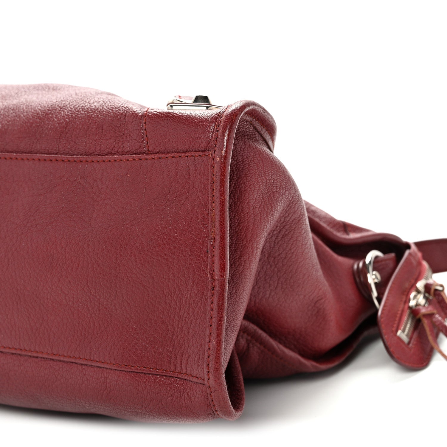 Chevre Silver Metallic Edge Hardware City Cassis