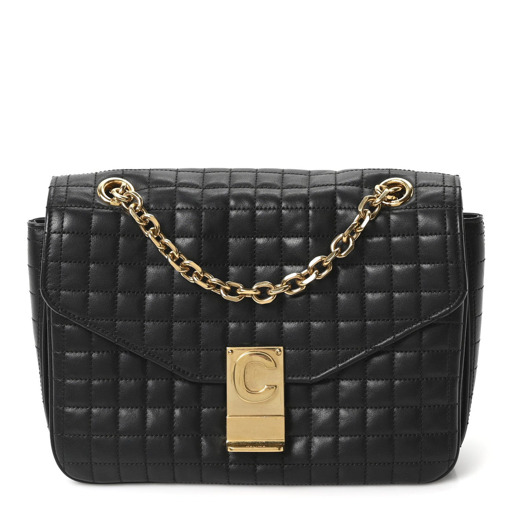Calfskin Quilted Medium C Bag Black