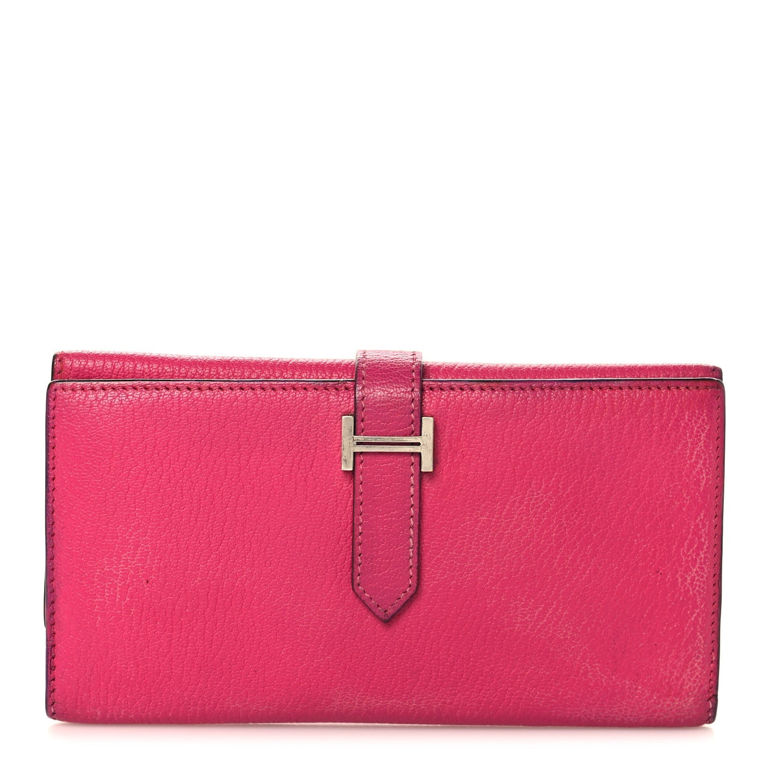 Chevre Mysore Tri-Fold Bearn Wallet Rose Shocking