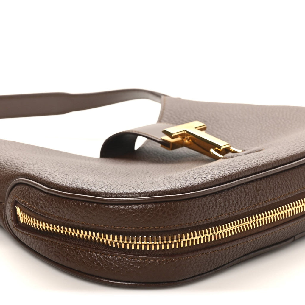 Pebbled Calfskin Monarch Hobo Bag Saddle Brown