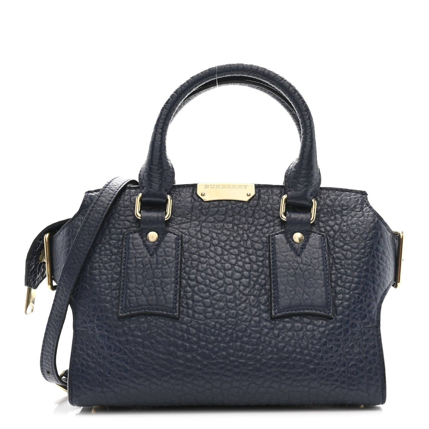 Signature Grain Small Clifton Bag Navy Blue