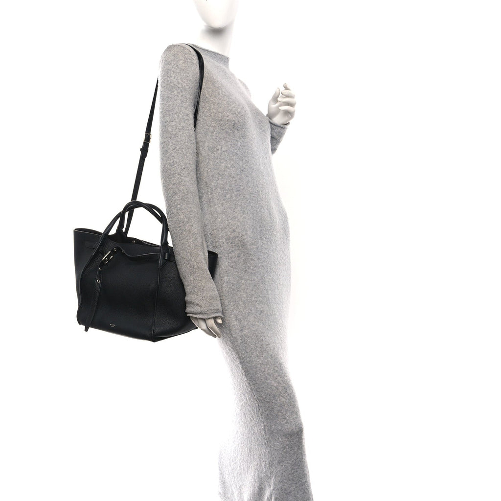 Supple Grained Calfskin Small Big Bag Black