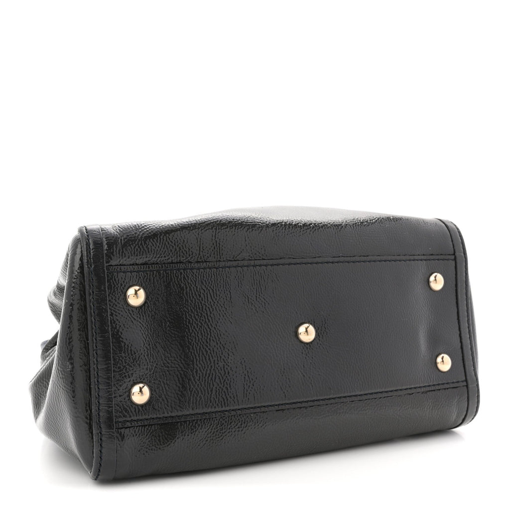 Vernice Naplack Small Soho Shoulder Bag Uniform Blue