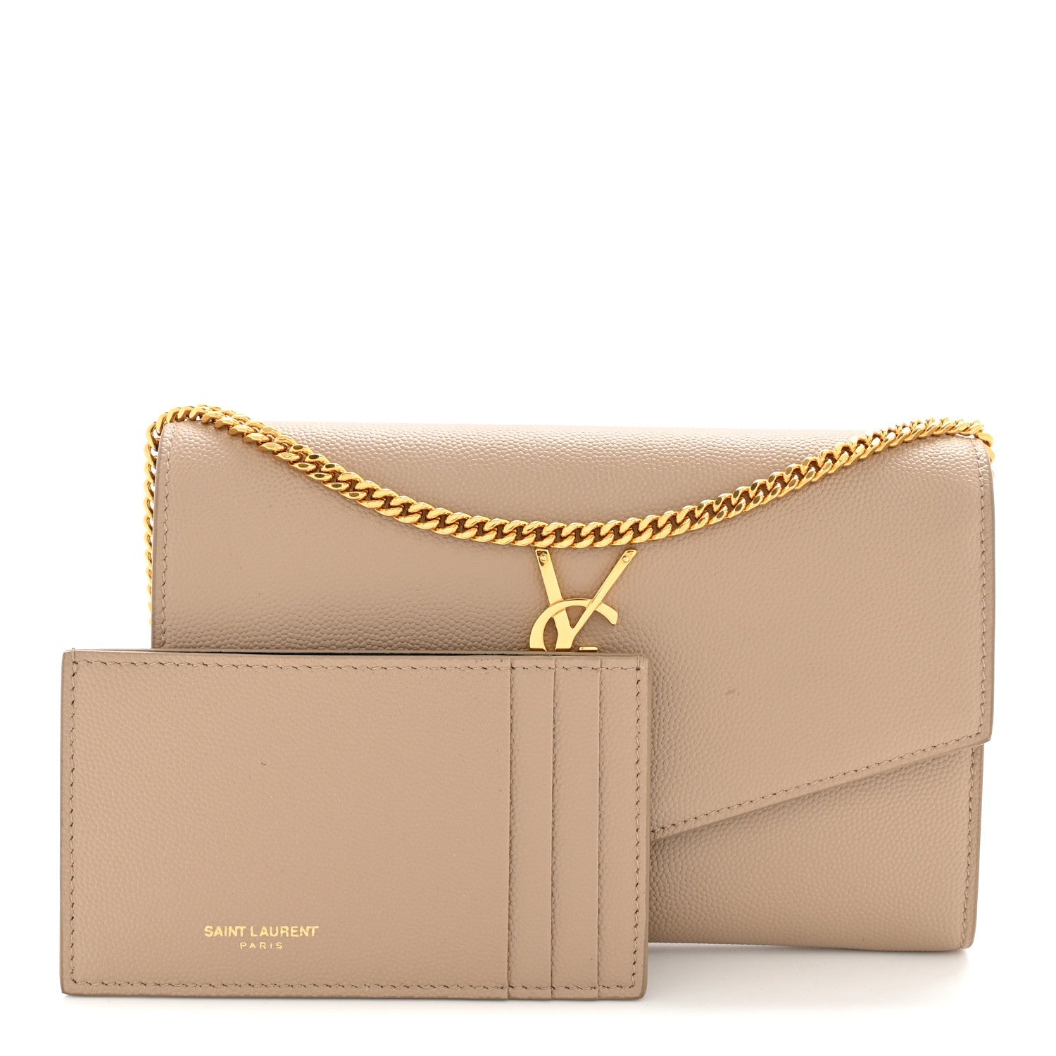 Grain De Poudre Monogram Uptown Chain Wallet Taupe
