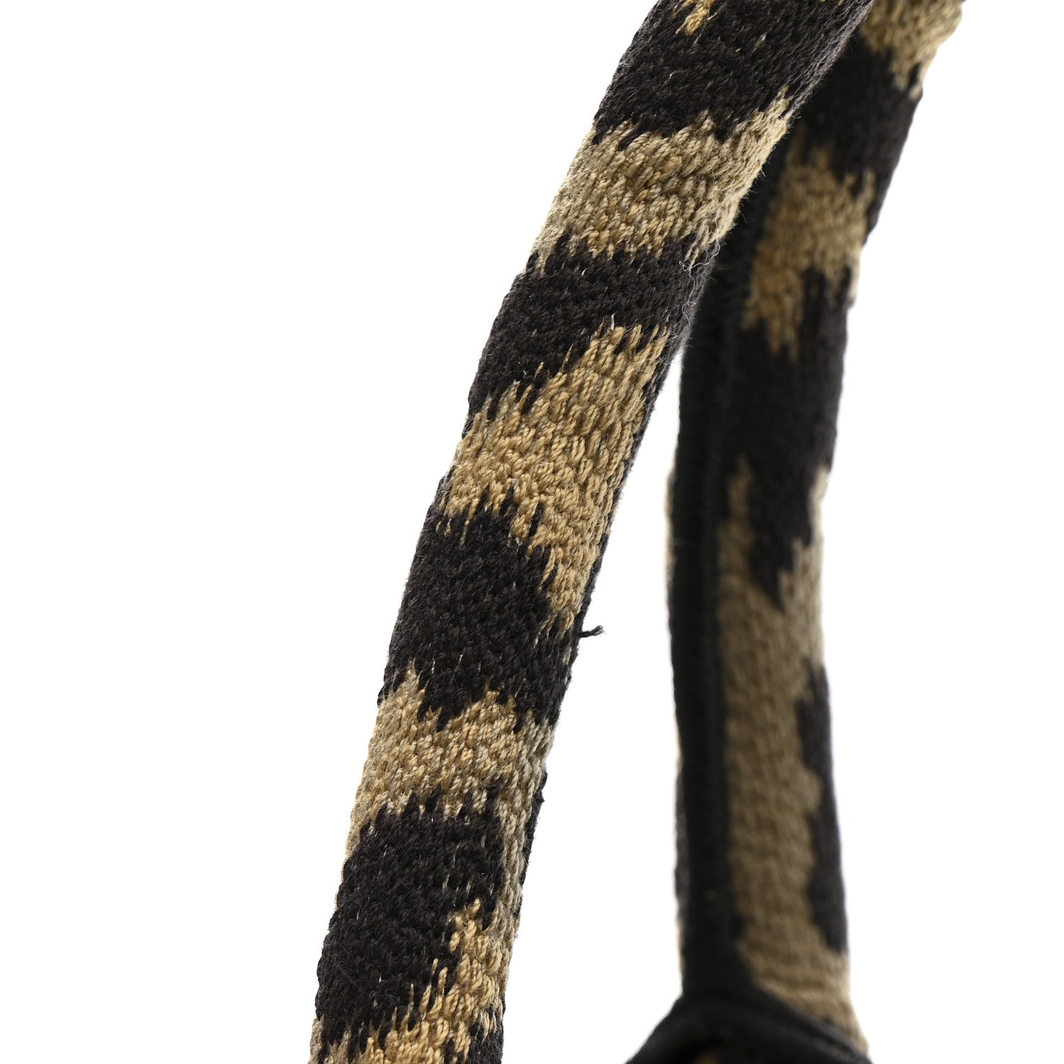 Canvas Mizza Embroidered Small Leopard Book Tote Beige