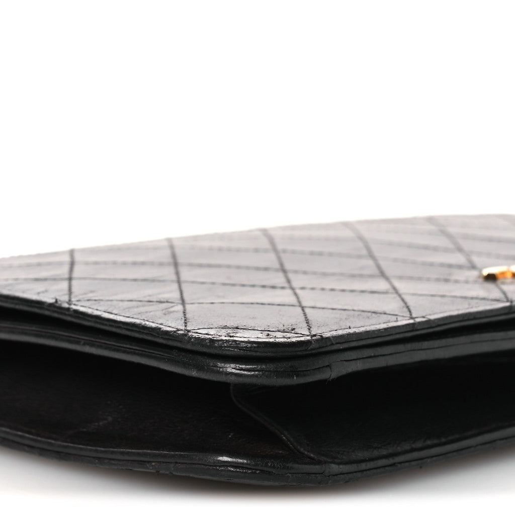 Lambskin Quilted Small Single Flap Bag Black
