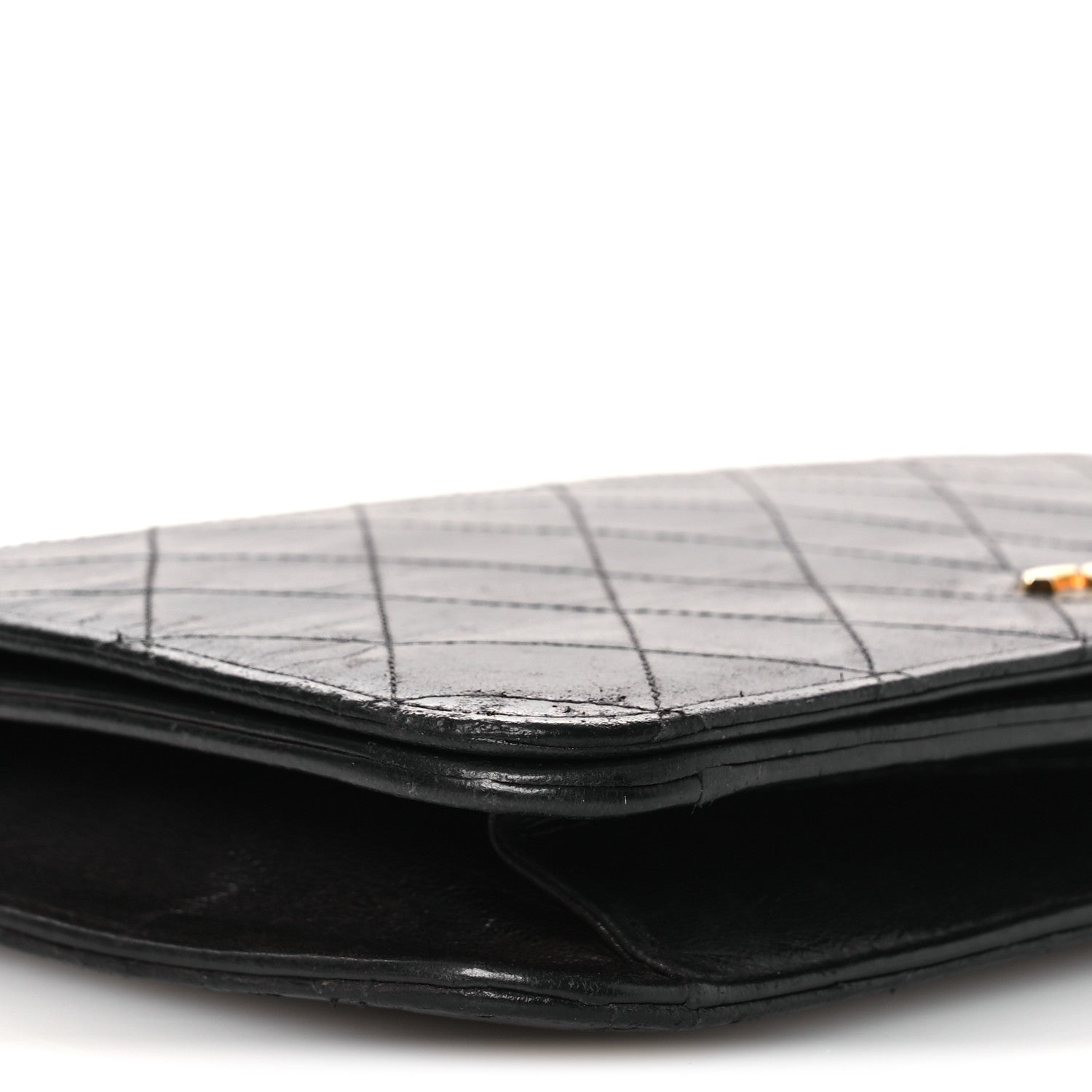 Lambskin Quilted Small Single Flap Bag Black