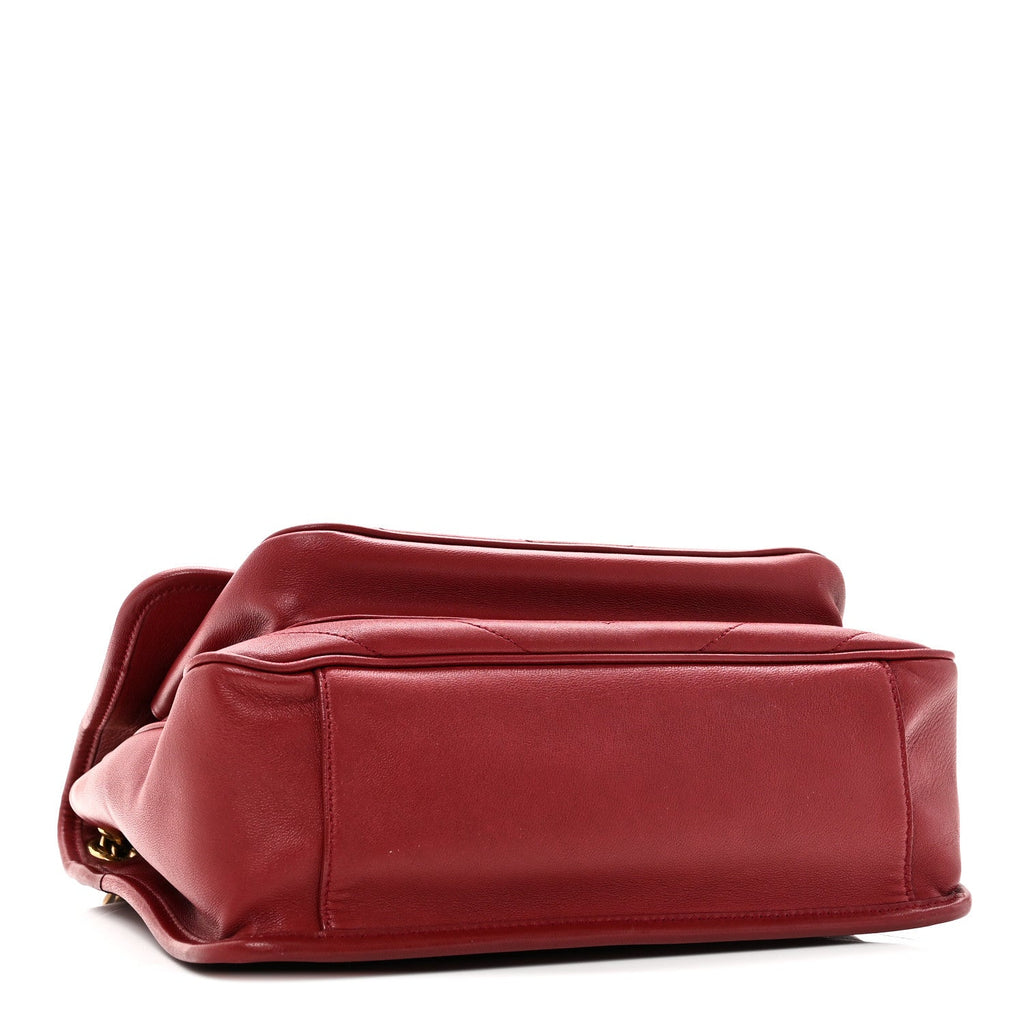 Lambskin Matelasse Monogram Medium Niki Chain Satchel Rouge Legion