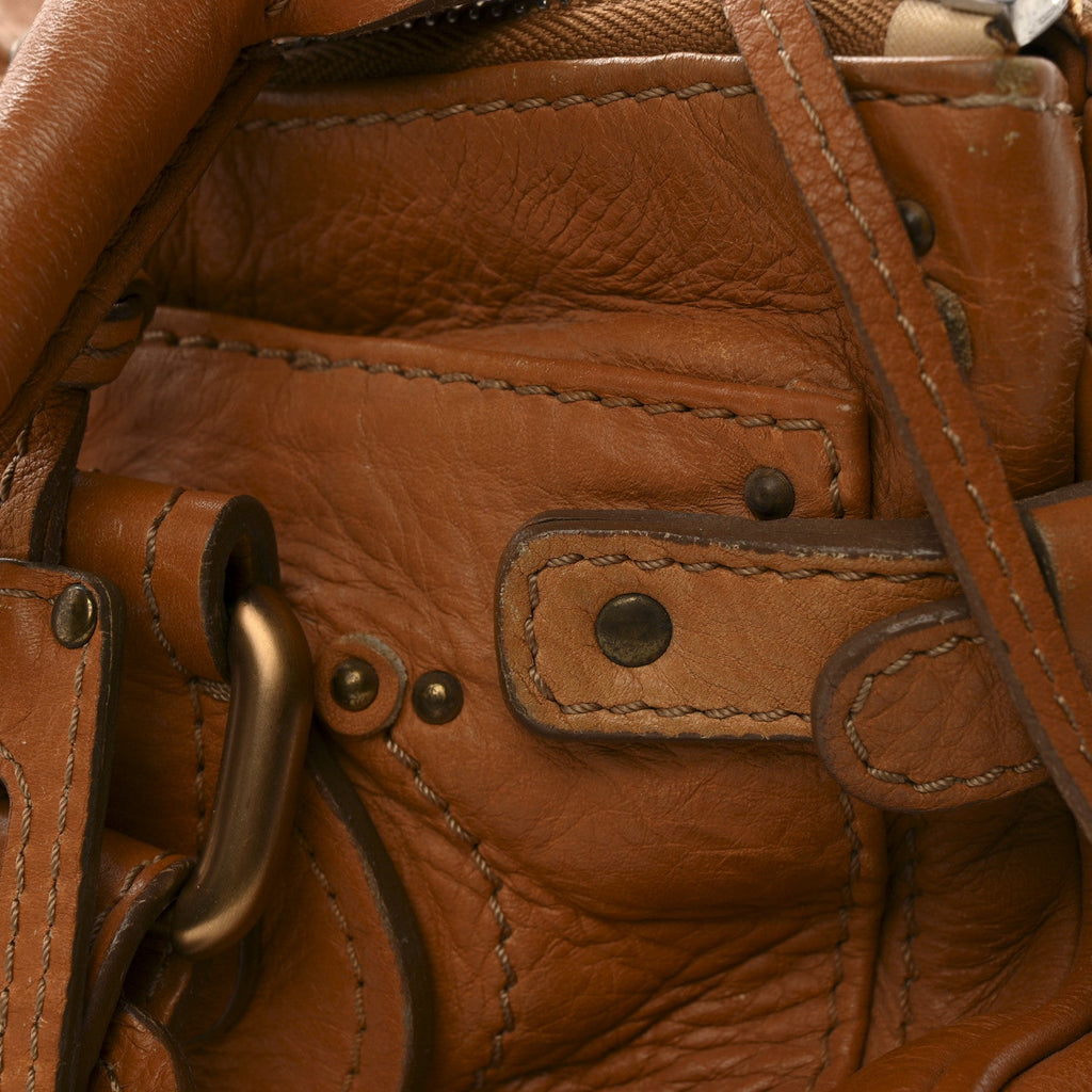 Calfskin Medium Paddington Satchel Tan