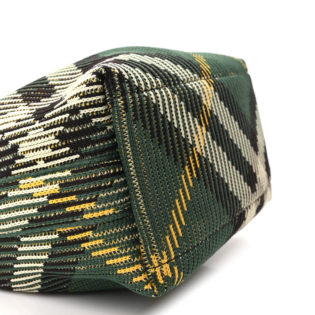 Canvas Knitted Check Mini Peg Duffle Bag Ivy