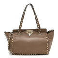 Vitello Small Rockstud Tote Beige