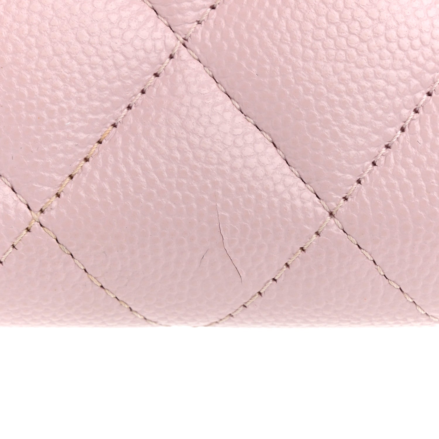 Caviar Quilted Compact Flap Wallet Light Pink