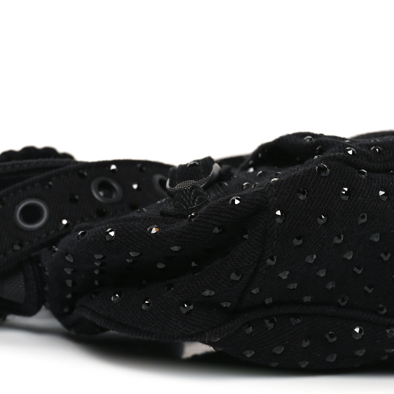 Denim Embellished Le Cagole Shoulder Bag XS Black
