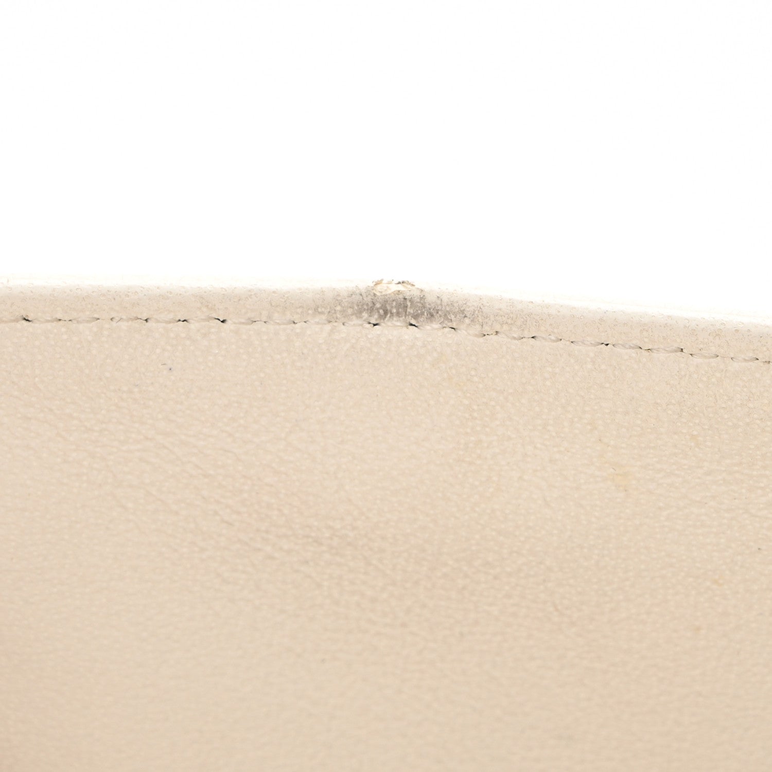 Crumpled Calfskin Quilted Medium Double Flap White