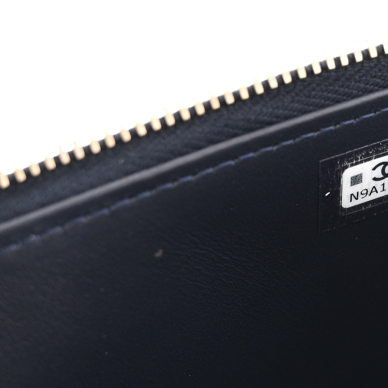 Denim Quilted Vanity Case With Chain Dark Blue