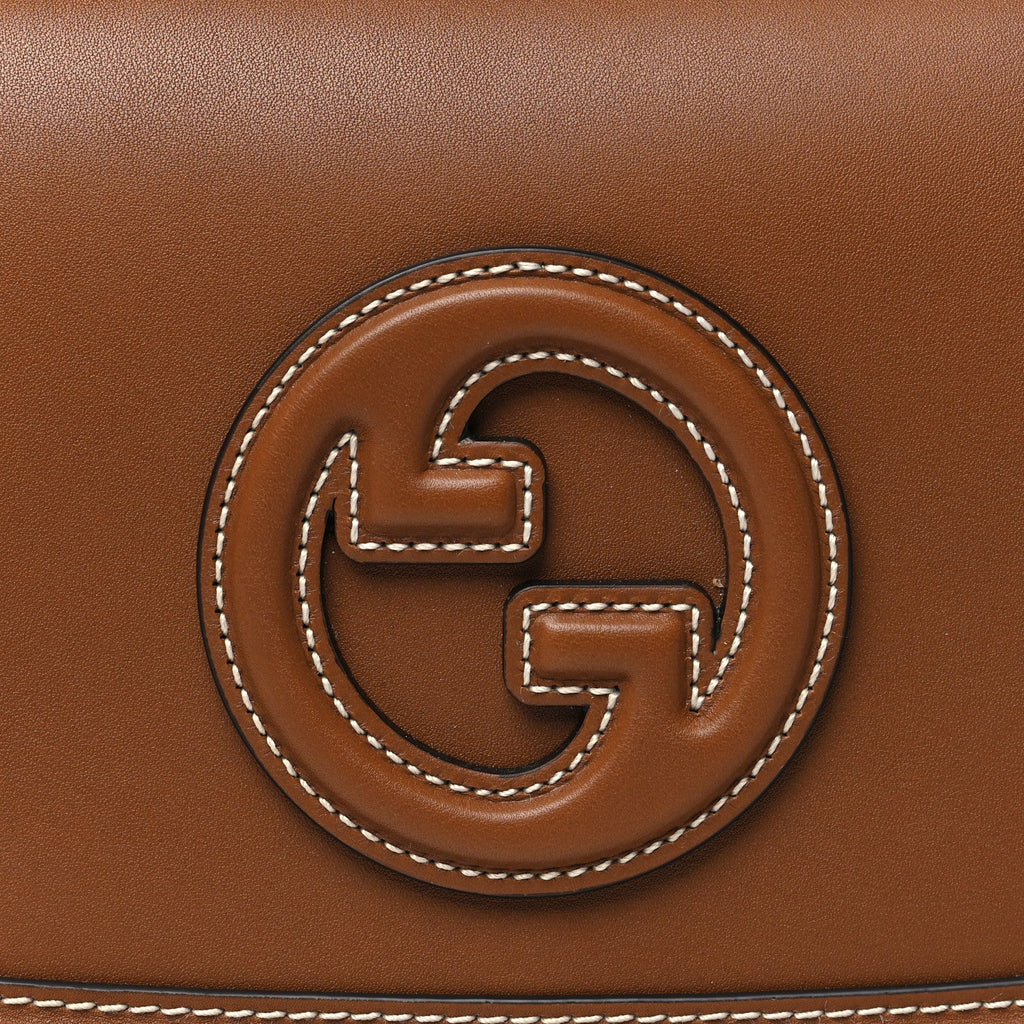 Roxy Calfskin Medium Blondie Top Handle Bag Brown