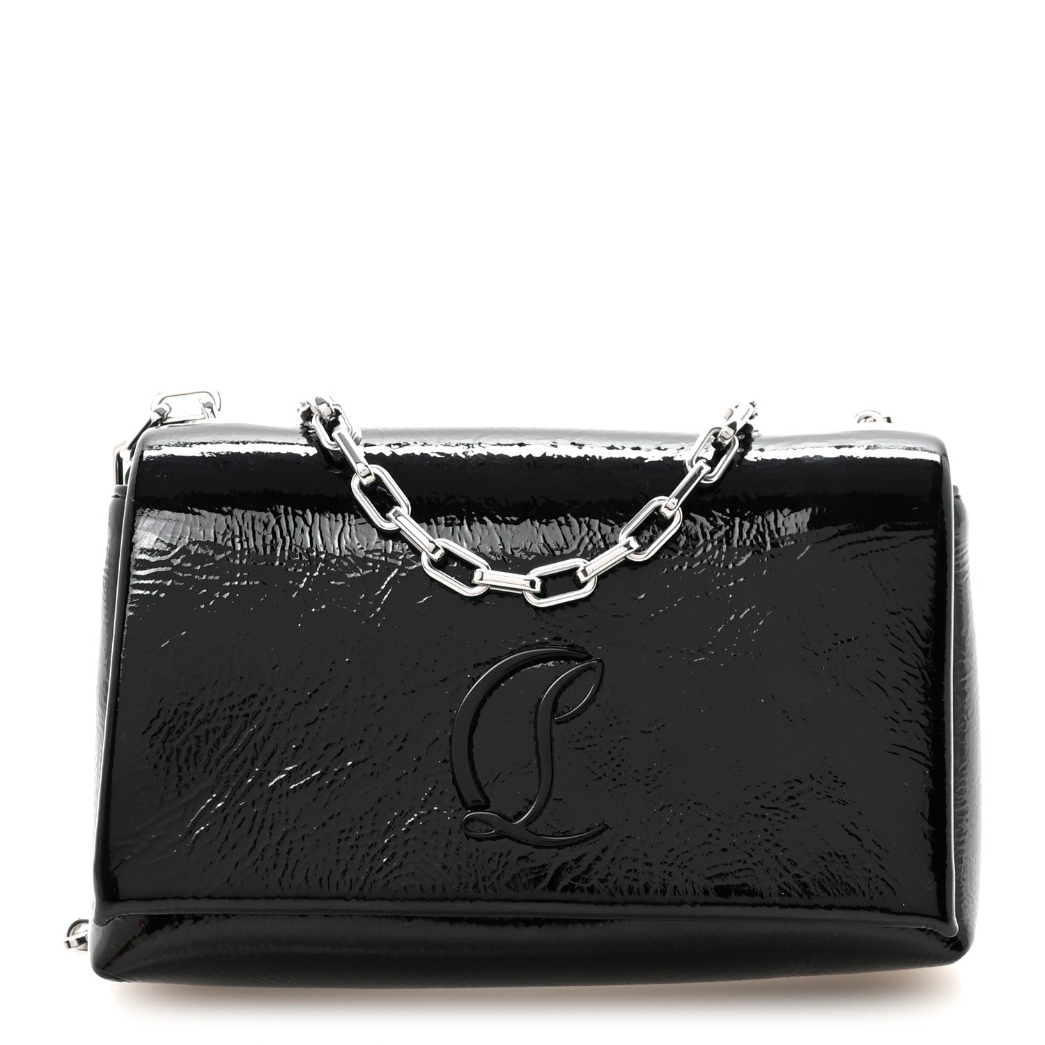 Naplak Patent Calfskin Monochrome Loubi54 Shoulder Bag Zaffiro