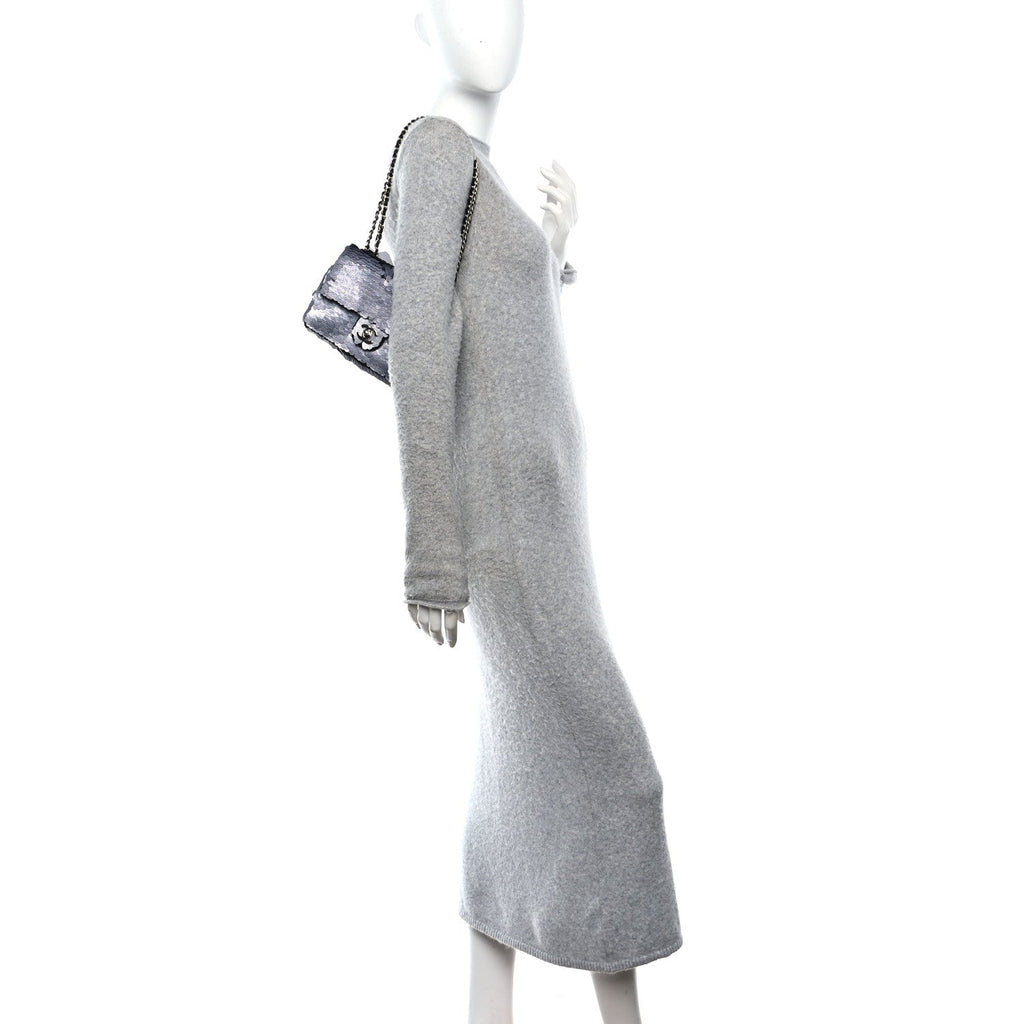 Sequin Small Single Flap Silver