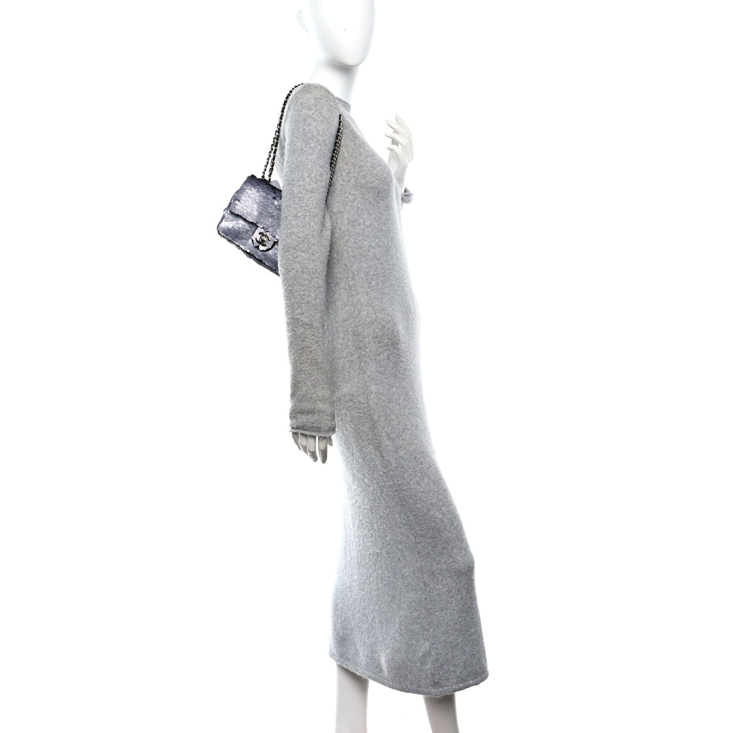Sequin Small Single Flap Silver