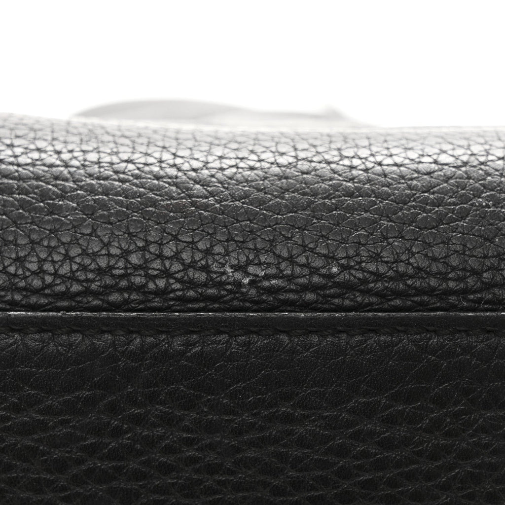 Pebbled Calfskin Medium Soho Chain Shoulder Bag Black