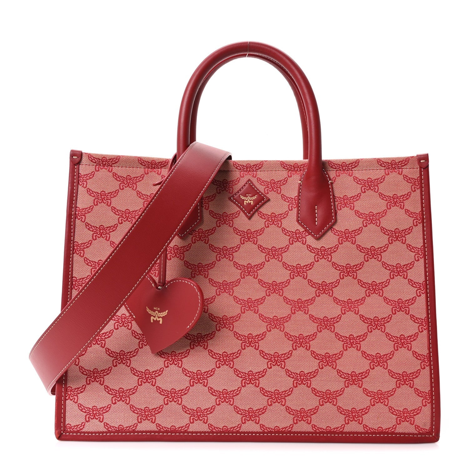 Lauretos Nappa Medium Himmel Shopper Tote Red