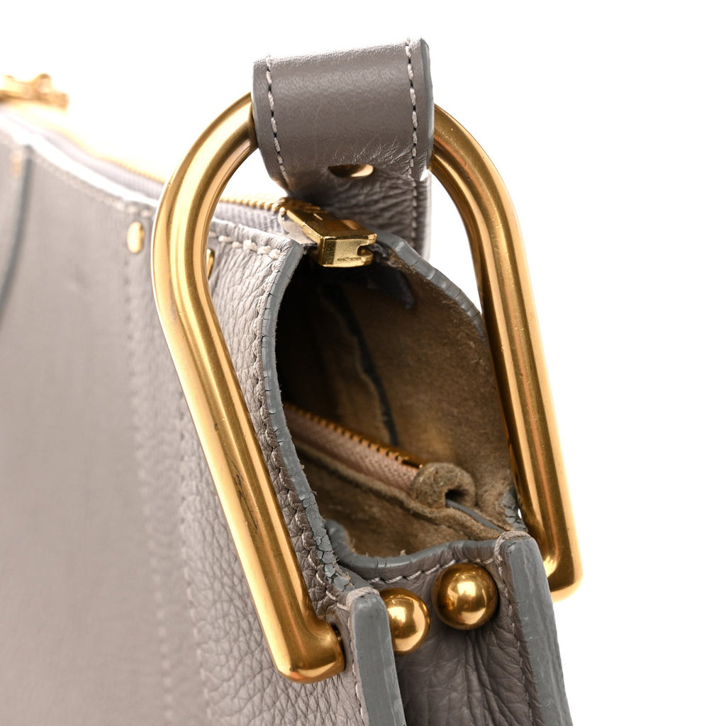 Grained Calfskin Small Hayley Hobo Cashmere Grey