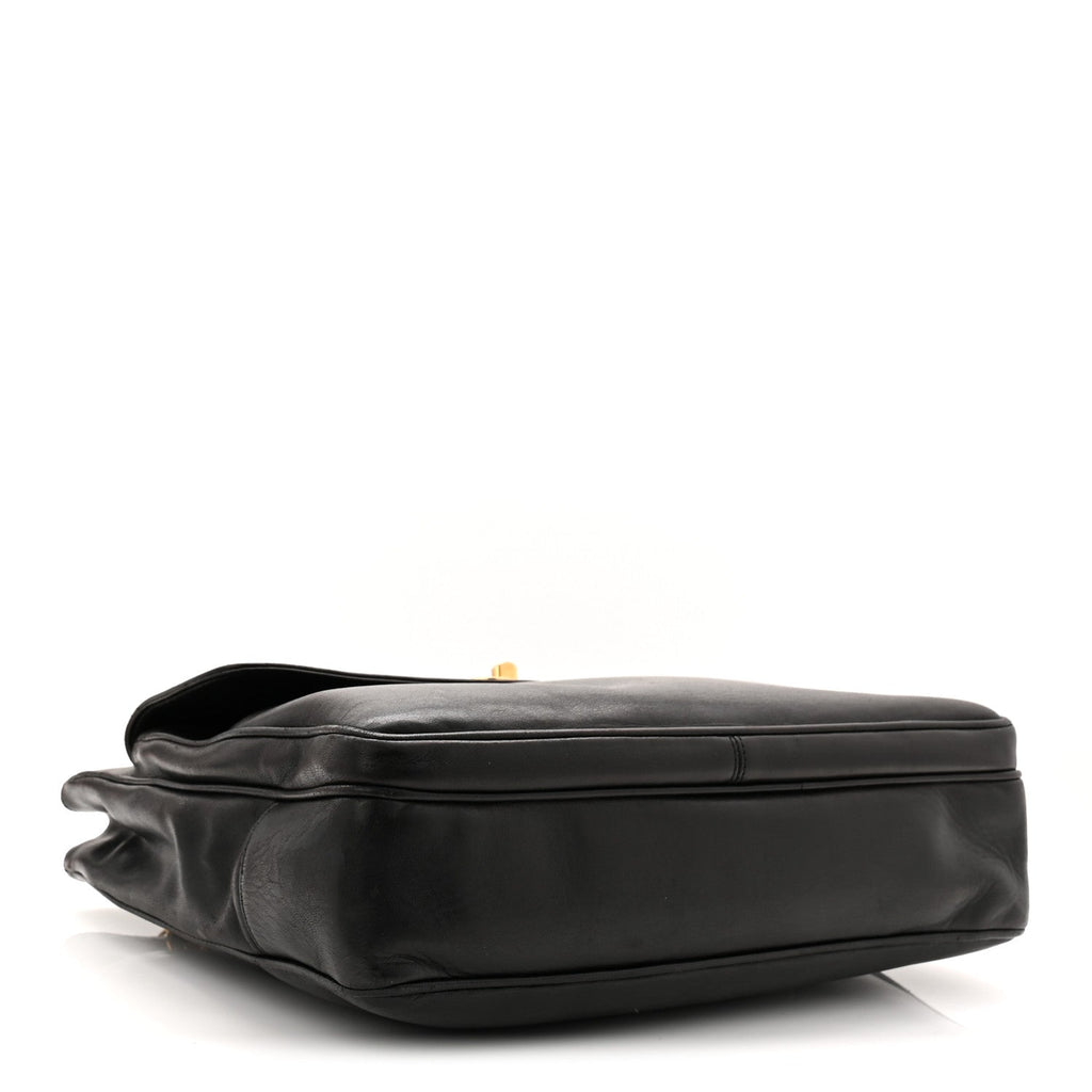 Lambskin CC Flap Shopping Tote Black