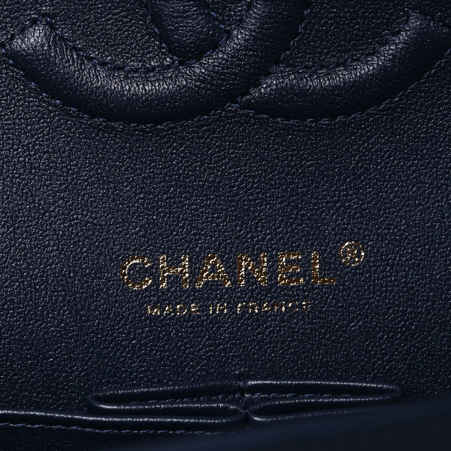 Lambskin Quilted Medium Double Flap Navy