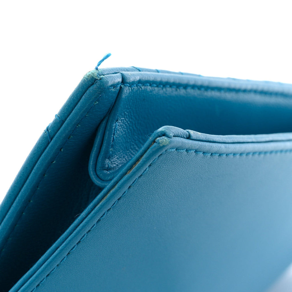 Lambskin Cannage Lady Dior Convertible Clutch Blue