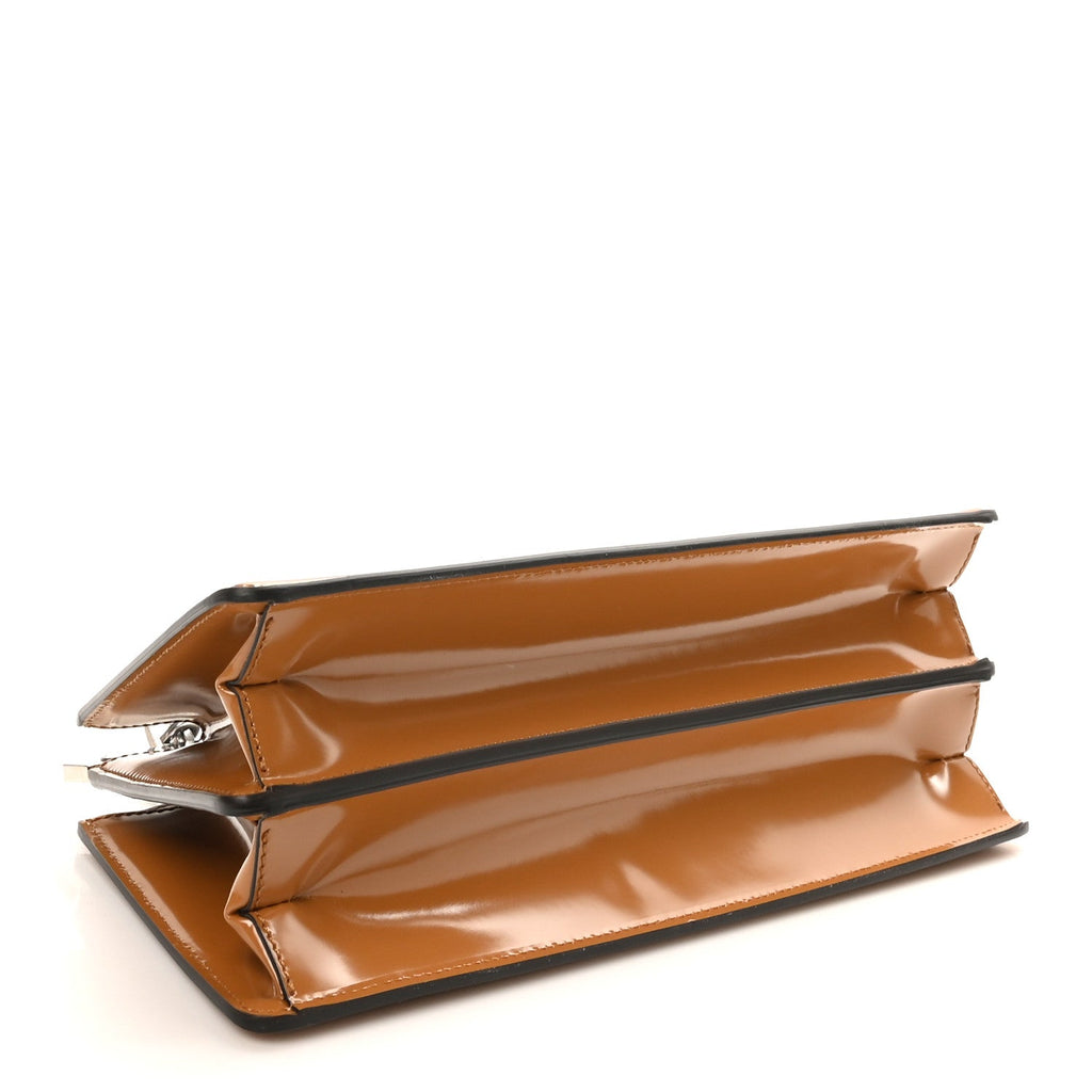 Patent Peekaboo Cut Caramello