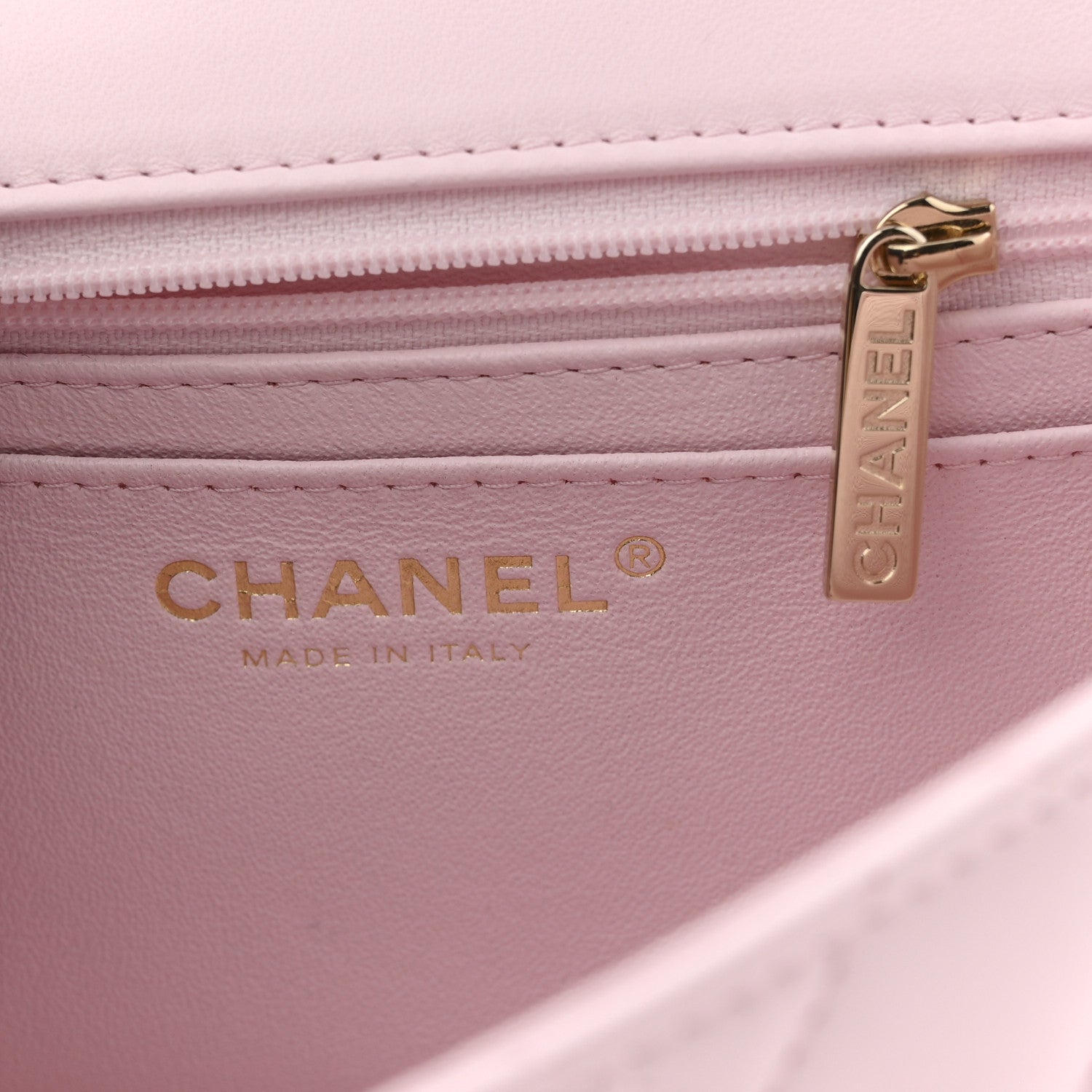 Lambskin Quilted Mini Top Handle Rectangular Flap Light Pink