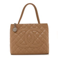 Caviar Quilted Medallion Tote Beige